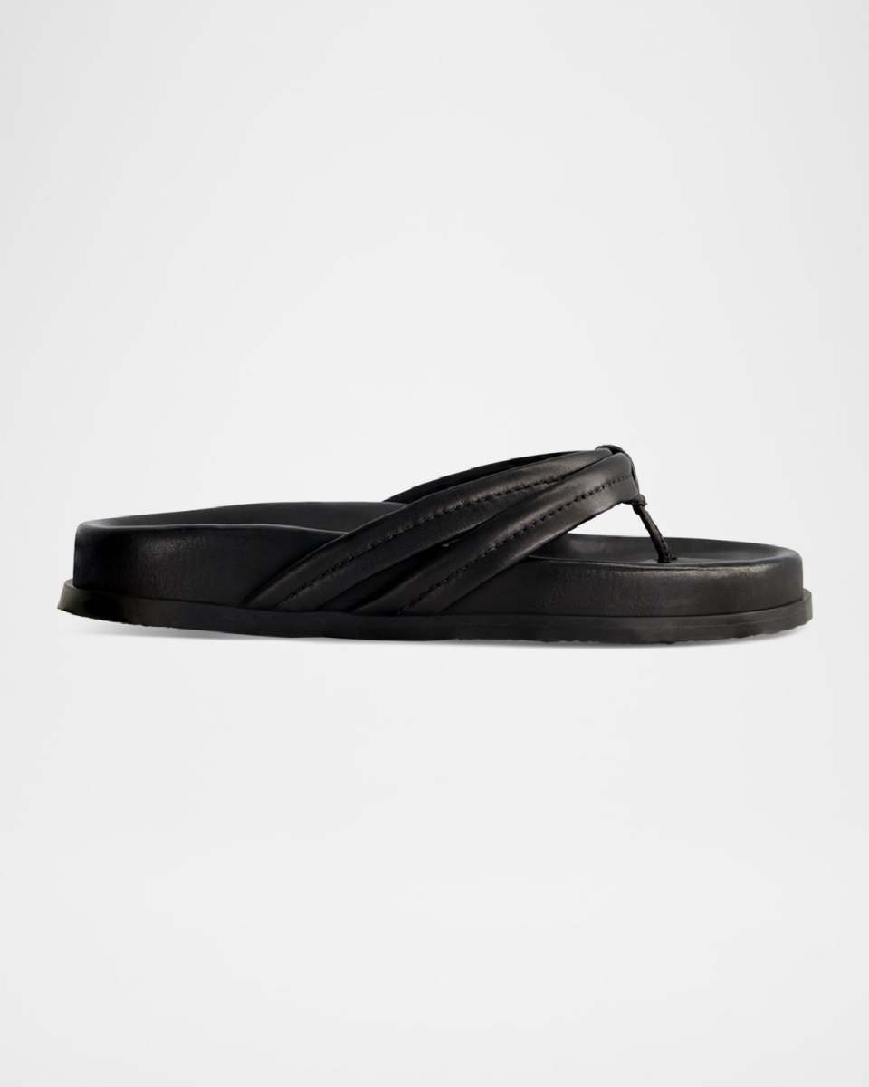 Miami Sporty Leather Thong Sandals
